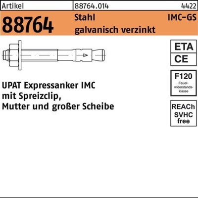 10er PACK(Stk) UPAT 088764001040120256 Expressanker R 88764 IMC 12/160/256 GS St