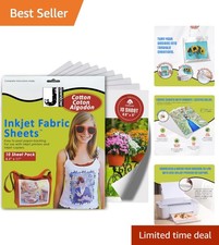 Washable Inkjet Cotton Sheets - 10 Pack, 8.5x11 for Quilting Creations