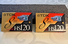 Lot of 2 TDK HS120 8mm Video Cassette Camcorder Tapes NEW Sealed Blank