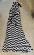 WAREHOUSE BLACK, WHITE & GREY MAXI DRESS - SIZE 8 - NWT