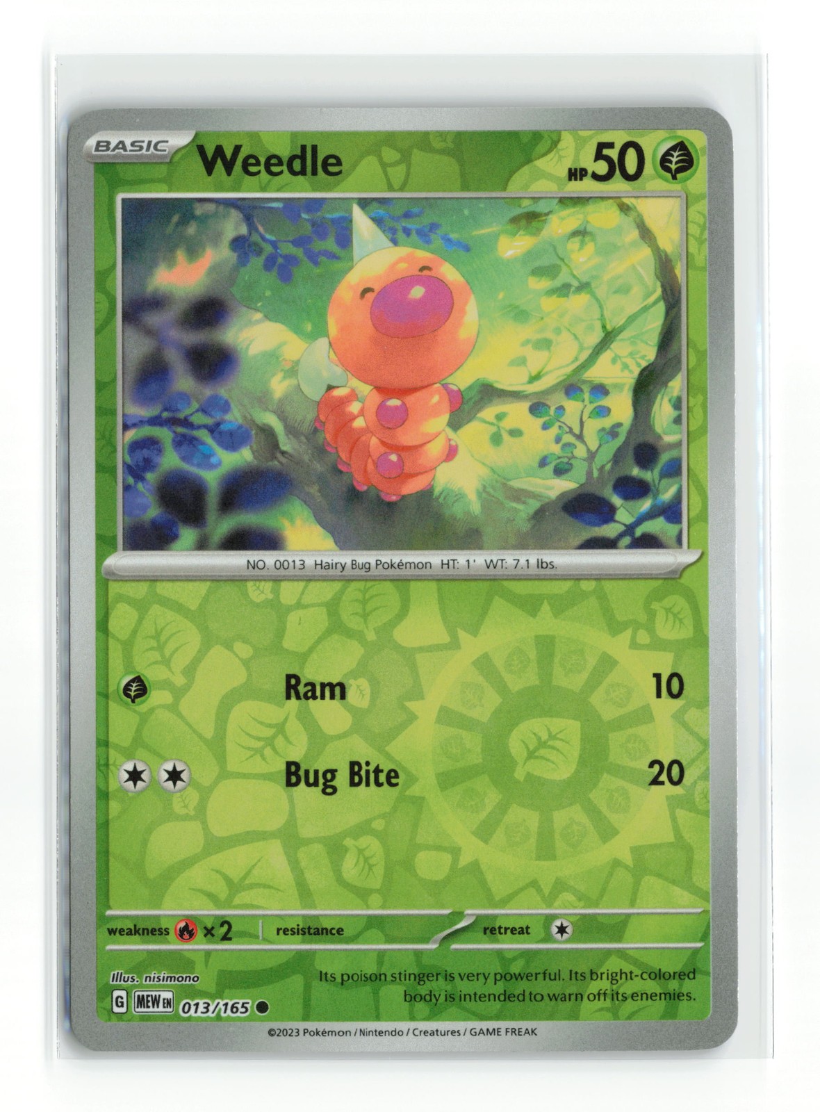 Weedle #013/165 SV Scarlet & Violet 151 Common Reverse Holo Pokemon TCG NM