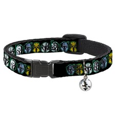 Cat Collar Breakaway with Bell Star Wars the Mandalorian Helmets Black/Multi Col