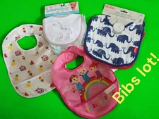Lot Of 7 Bibs Cocolemin Muslin Babyview 