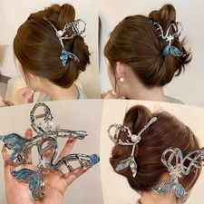 2PCS Hair Clip fish Hair Claws French Style Pearl Hair Barrette Hair Accessor...