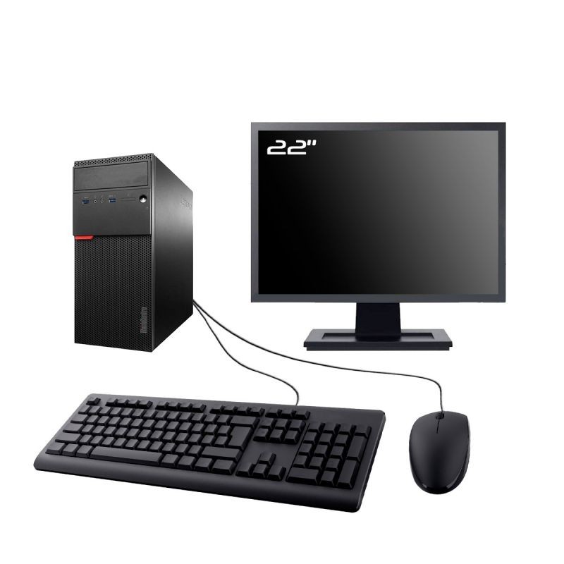 PC Lenovo M800 Tour Ecran 22" Intel G4400 RAM 8Go SSD 1To Wifi W11