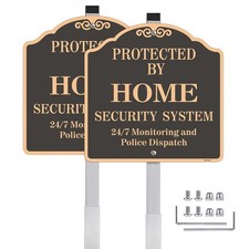 Large 2 Pack 12X12 Inch Home Security System Yard Sign, Reflective, Aluminu...