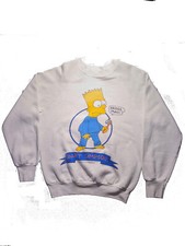 Fruit of the Loom Medium White Vintage 1990 USA Bart Simpson Gross Man Sweater