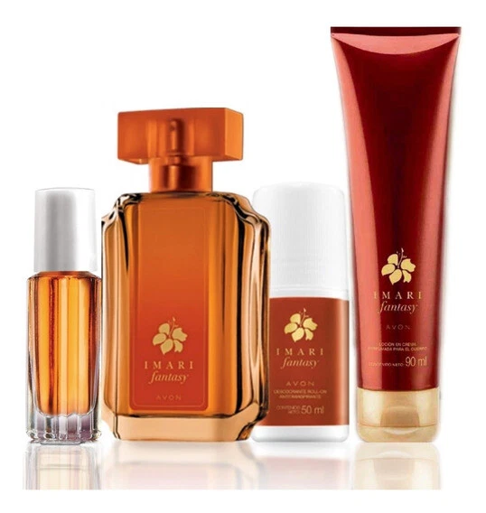 IMARI FANTASY PERFUME DAMA DE AVON 4 PIEZAS PERFUME ROLL ON CREMA