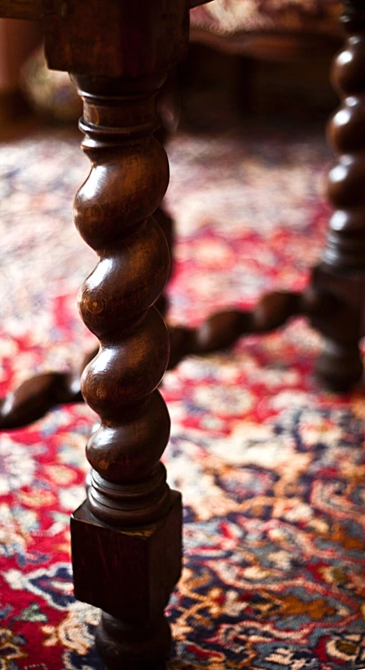 Antique French Desk One Drawer Table Renaissance Revival Barley Twist Oak - Image 4 of 4