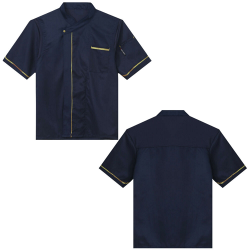 Unisex Chef Coat Kitchen Short Sheeve Jacket Restaurant Chef Uniform Hotel Tops - Picture 11 of 16