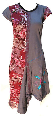 Handmade Baumwolle Hippie Natur Kathmandu Kleid Boho Retro 