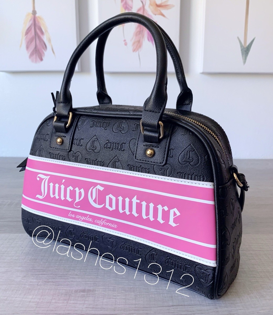 JUICY COUTURE Bag Fashionista Bowler Satchel - Pink & Black | eBay