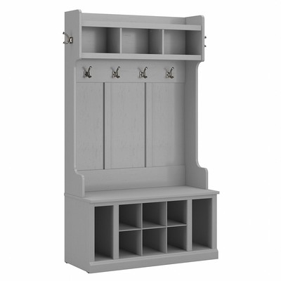Kathy Ireland Home by Bush Furniture Woodland 40W Hall Tree and Shoe Storage Ben