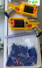  x2 Nerf N-Strike Maverick Rev-6 Yellow Revolver Dart Toy Gun Blaster 2004