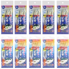 10Pack Sabiki Lure Fishing Rig Hook Soft Bait Luminous Fishing Skin Octopus Bait