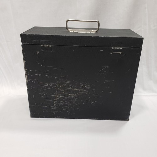 Vtg Union Steel File Chest Metal Military Style Black Industrial Decor No Key - Picture 5 of 14