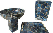 Agate Bathroom Set / Agate Vanity Bath Accessories Home Office Decor