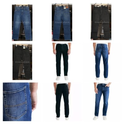 Lucky Brand Jeans Uomo 410 Athletic Straight Fit - Blu, Gamba Dritta, Vita Media, 38W X 29L