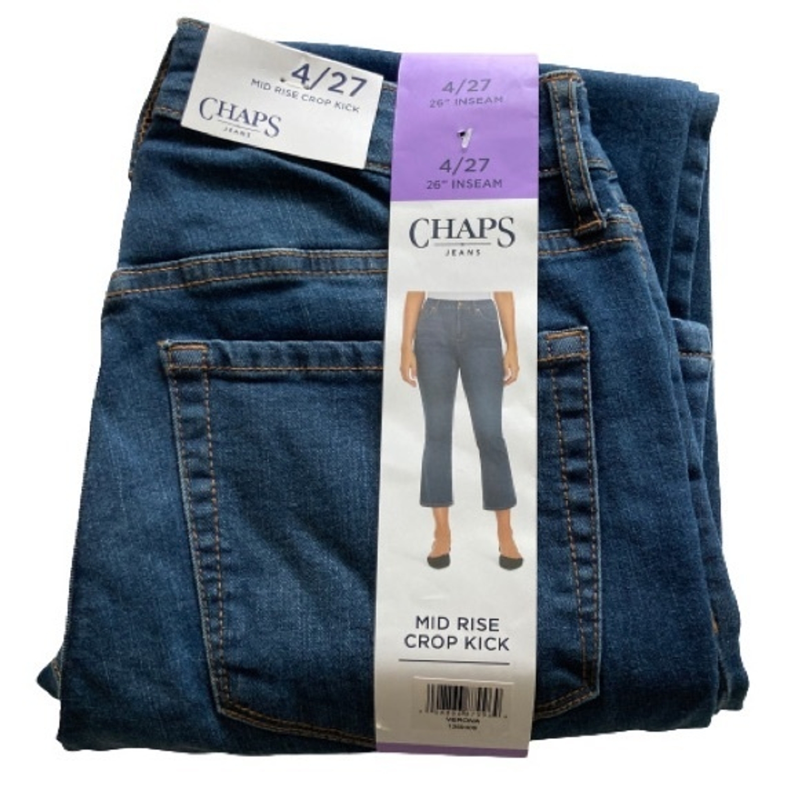 Chaps Jeans Mid Rise Crop Kick Womens 4/27 NWT eBay