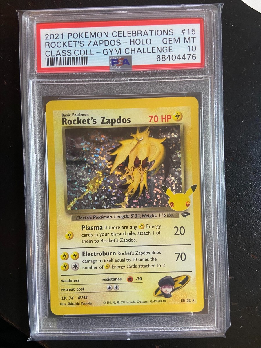 PSA 10 GEM MINT 2021 Pokemon Celebrations Rocket's Zapdos PSA 10 GEM MINT 2021 Pokemon Celebrations Rocket's Zapdos