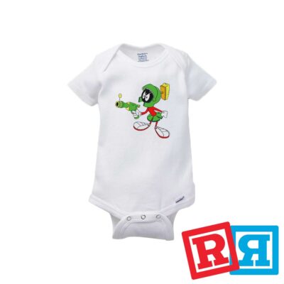 Marvin The Martian Gerber Baby Onesie  Cotton Unisex White Short Sleeve Bodysuit