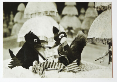 Postcard Sandmann Mr. Fox and the Raven Schwarzrock GDR Television 1972