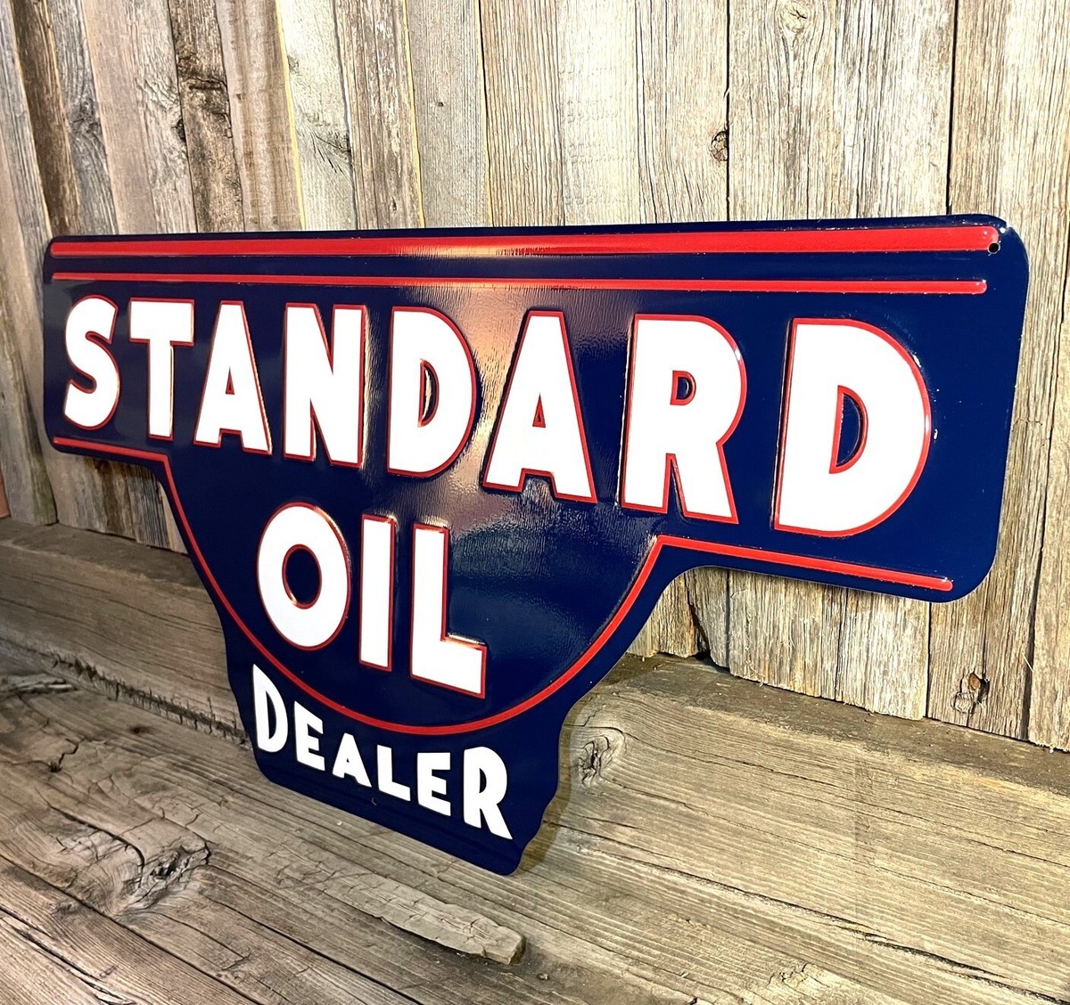 Vintage Esso Gas Oil Tin Sign - 8x11 Inch Retro Garage Metal Decor