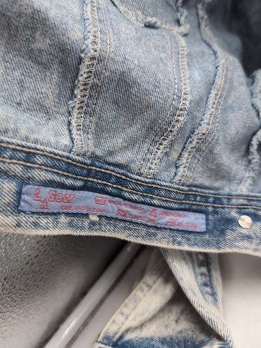 Vintage LA Gear Denim Jeansjacke zugeschnitten Baumwolle bestickt Größe Xs - Bild 10 von 18