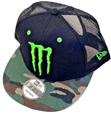 M - Black Flat Brim Trucker w/Camo Brim. Racing; BMX; MotoGP. Supercross.
