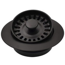 Garbage Disposal Strainer and Stopper with Decorative Disposal Flange in Blac...