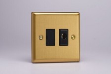 Varilight Classic Brushed Brass Range - Black Plastic Inserts & Switches