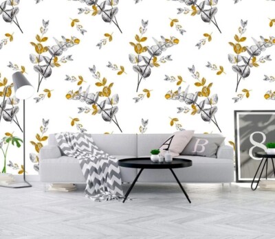 3D Sketch Branches ZHUA26505 Wallpaper Wall Murals Removable Self-adhesive Ann
