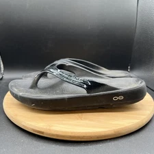 Oofos Womens Size 10 Oolala Luxe Black Shoes Sandals Flip Flop Thong