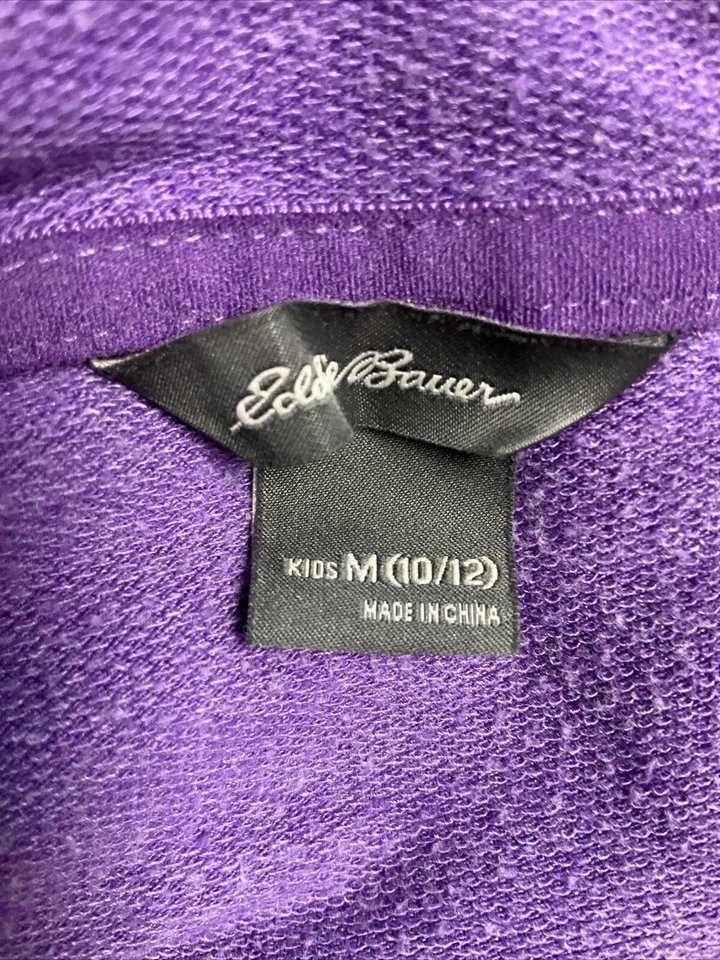 Pulôver com capuz Eddie Bauer feminino médio (10-12) roxo.    7973 - Imagem 3 de 3