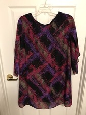 Agb Dress Womens Size 22w Black Purple Pink