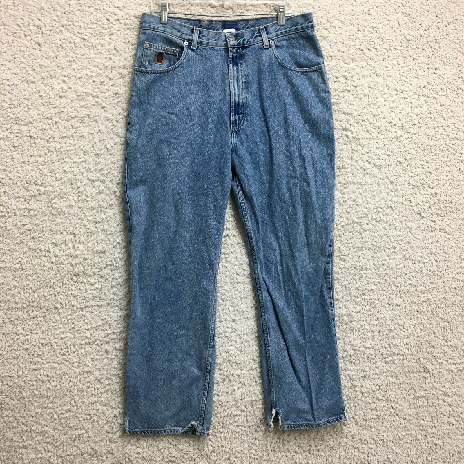 VINTAGE Tommy Hilfiger Jeans 33x30 Men Blue Denim Straight Baggy Fit Medium Wash