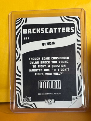 2023-24 UD Marvel Annual Backscatters Venom #B-29 Nice | eBay