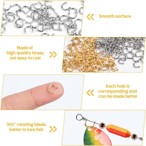100pcs Spinner Clevis Easy Spin Brass Fishing Clevis for Lures Making DIY Parts - Picture 5 of 16