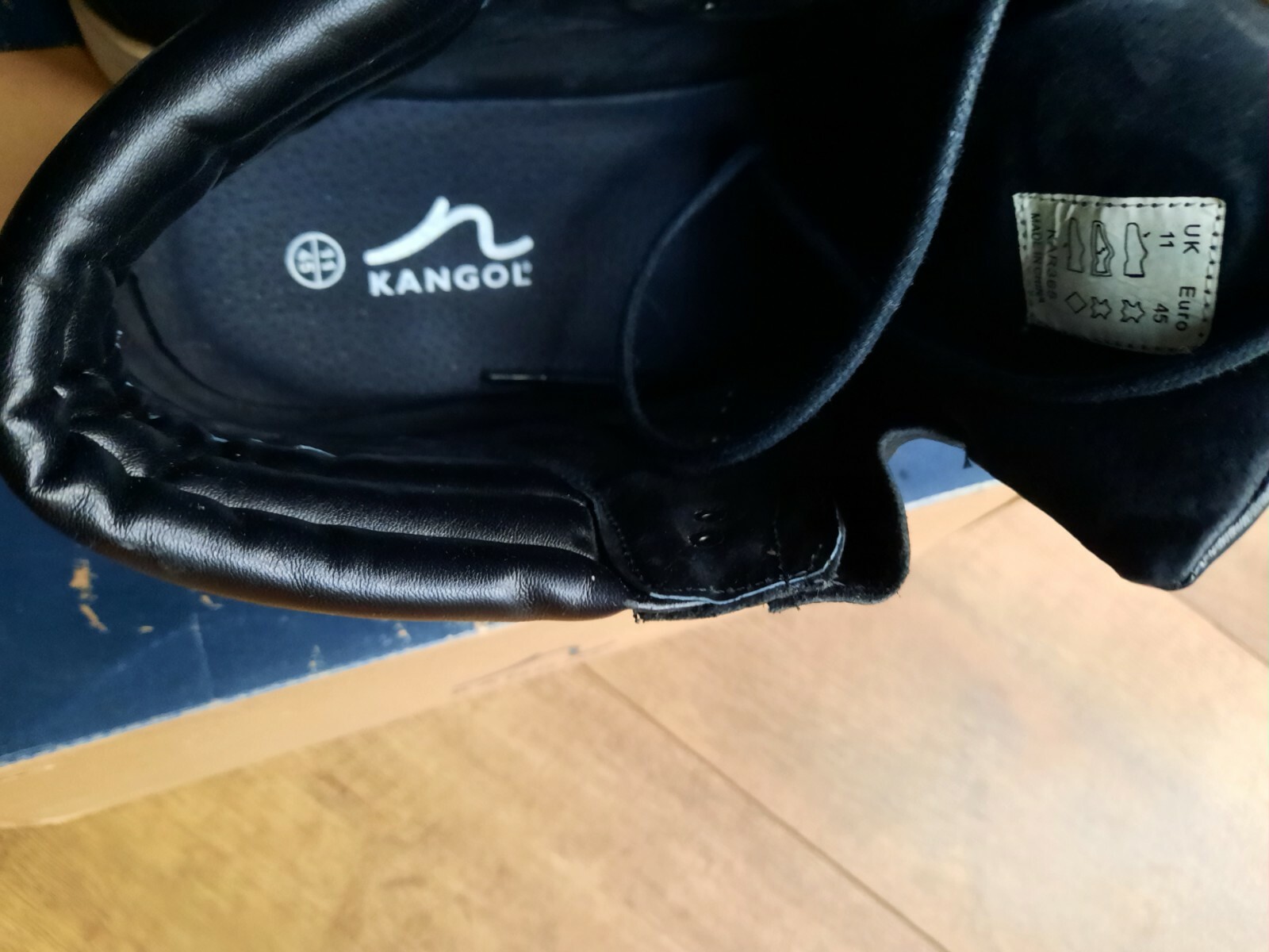 KANGOL Men Ankle Boots Blue Navy 100percent Leather Boots UK 11 RRP £70 image 7