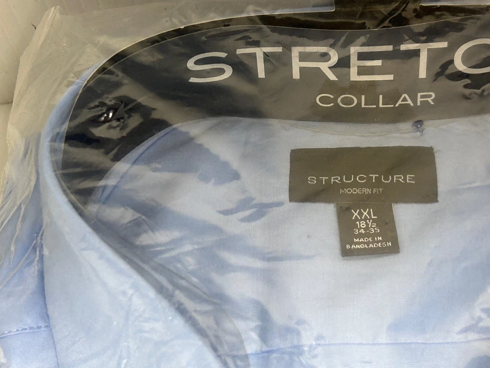 Structure Stretch Colar XXL Men's Blue Button-up, 18.5/34-35, New in bag!!! - Image 2 of 4