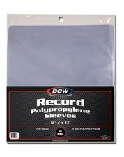 300 BCW 4mil 33RPM Record Album Clear Archival Poly Outer Sleeves acid free