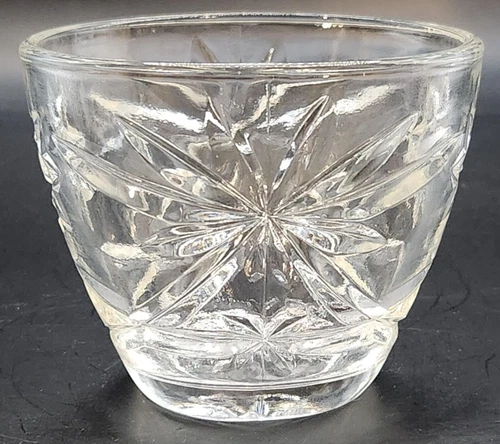 Vintage Anchor Hocking Clear Pressed Glass Sugar Bowl Star Pattern