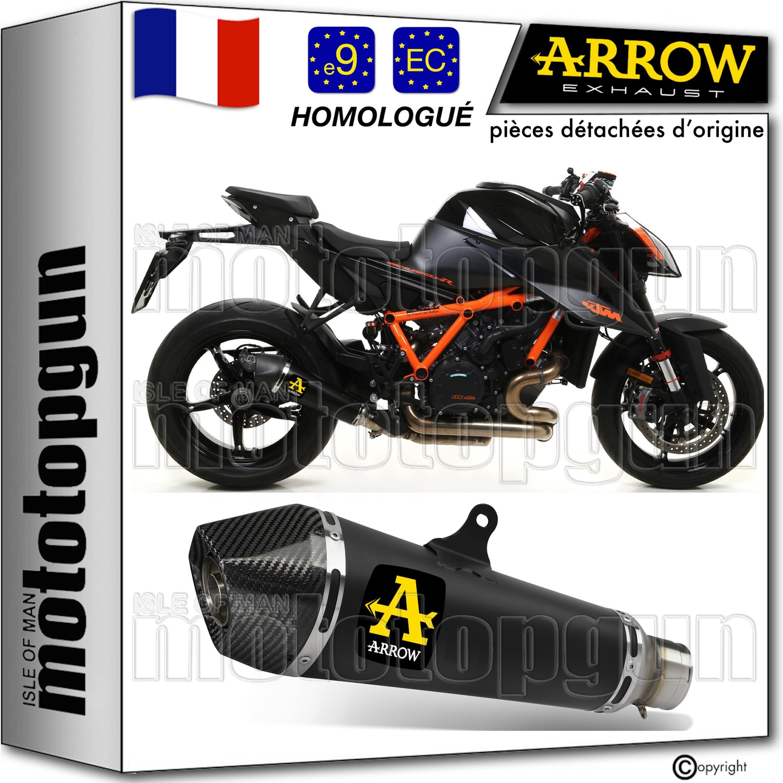 Echappement sport Arrow X-Kone homologue pour KTM 1290 Superduke R 2023