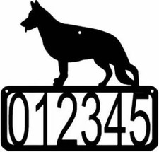 German Shepherd Standing Dog House Address Sign - Made in USA