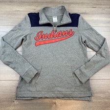 PINK Victoria’s Secret Cleveland Indians 1/4 Zip Fleece Pullover Sweater Women S