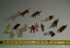 Vintage Lot of Cowboys, Cowgirl, Horses, Steer Toy Plastic Figures