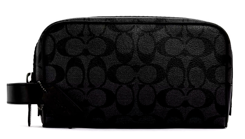 Kit de viaje pequeño Coach - 2515 negro carbón lona y cuero característico - Nuevo con etiquetas