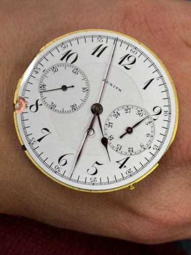 Raro Vintage Zenith Cronografo Manuale Movimento Tasca Misura Grande 45mm Funzionante - Foto 8 di 12