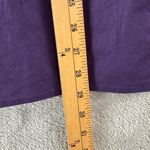 Susan Graver Button Tunic Shirt Womens M Purple Long Sleeve Split Hem Stretch - Picture 10 of 11
