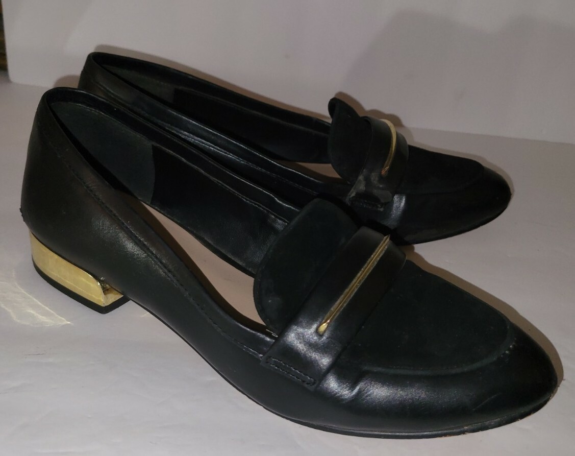 Aldo Black Leather Slip-On Loafers with Gold Accent Boska Size US 6 Aldo M Loafer Flats for Women for sale | eBay main image 2